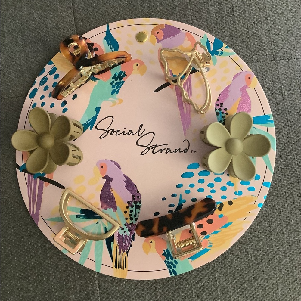 Social Strand hair clasp claw clips set flowers butterfly women girls boho ⭐️